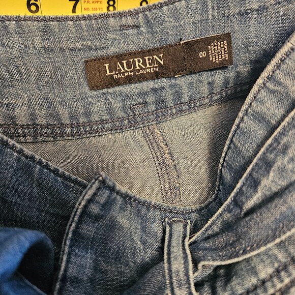 Lauren Ralph Lauren Belted Denim Midi Skirt, Blue - Picture 8 of 9